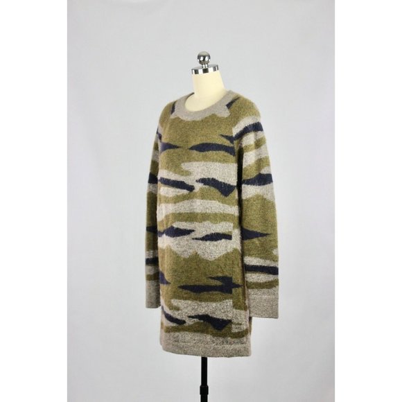 Aritzia WILFRED FREE Carangi Camo Print Alpaca Wool Knit Sweater Dress, Size M - Picture 5 of 13